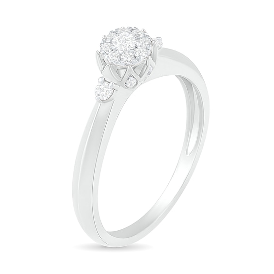 1/3 CT. T.w. Composite Diamond Bridal Set in 10K White Gold