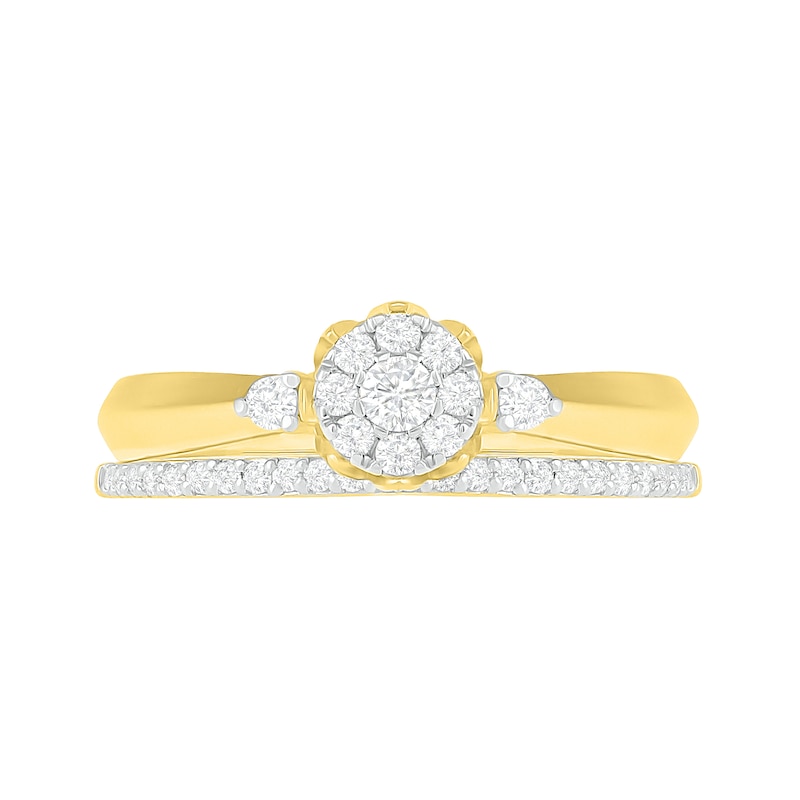 Main Image 3 of 1/3 CT. T.W. Composite Diamond Bridal Set in 10K Gold