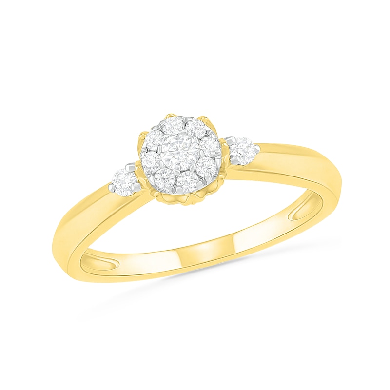 Main Image 4 of 1/3 CT. T.W. Composite Diamond Bridal Set in 10K Gold