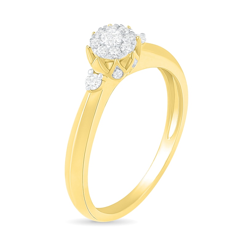 Main Image 6 of 1/3 CT. T.W. Composite Diamond Bridal Set in 10K Gold