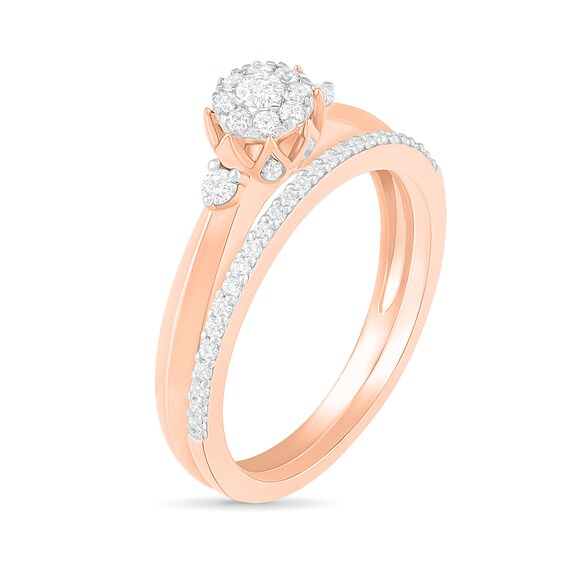 1/3 CT. T.w. Composite Diamond Bridal Set in 10K Rose Gold