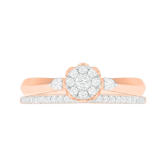 1/3 CT. T.w. Composite Diamond Bridal Set in 10K Rose Gold