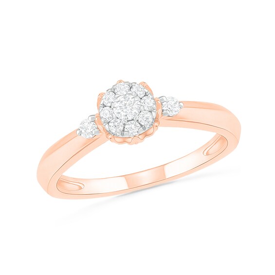 1/3 CT. T.w. Composite Diamond Bridal Set in 10K Rose Gold