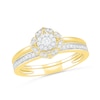 Thumbnail Image 1 of 1/3 CT. T.W. Diamond Flower Frame Bridal Set in 10K Gold