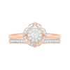 Thumbnail Image 3 of 1/3 CT. TW. Diamond Flower Frame Bridal Set in 10K Rose Gold