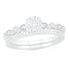 3/8 CT. T.W. Composite Diamond Vintage-Style Bridal Set in 10K White Gold