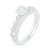 Thumbnail Image 2 of 3/8 CT. T.W. Composite Diamond Vintage-Style Bridal Set in 10K White Gold
