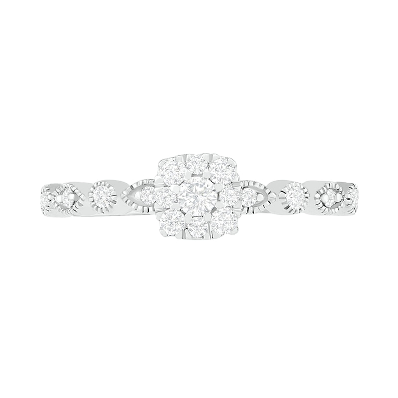Main Image 5 of 3/8 CT. T.W. Composite Diamond Vintage-Style Bridal Set in 10K White Gold