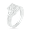 Thumbnail Image 1 of 3/8 CT. T.W. Composite Diamond Square Frame Split Shank Bridal Set in 10K White Gold