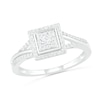 Thumbnail Image 3 of 3/8 CT. T.W. Composite Diamond Square Frame Split Shank Bridal Set in 10K White Gold