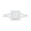 Thumbnail Image 4 of 3/8 CT. T.W. Composite Diamond Square Frame Split Shank Bridal Set in 10K White Gold