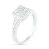 Thumbnail Image 5 of 3/8 CT. T.W. Composite Diamond Square Frame Split Shank Bridal Set in 10K White Gold