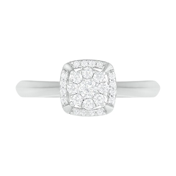 1/3 CT. T.w. Composite Diamond Cushion Frame Bridal Set in 10K White Gold