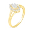 1/3 CT. T.W. Composite Diamond Marquise Frame Sunburst Bridal Set in 10K Gold