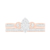 Thumbnail Image 2 of 1/3 CT. T.W. Composite Diamond Marquise Vintage-Style Bridal Set in 10K Rose Gold