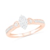 Thumbnail Image 3 of 1/3 CT. T.W. Composite Diamond Marquise Vintage-Style Bridal Set in 10K Rose Gold