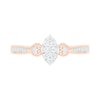 Thumbnail Image 4 of 1/3 CT. T.W. Composite Diamond Marquise Vintage-Style Bridal Set in 10K Rose Gold