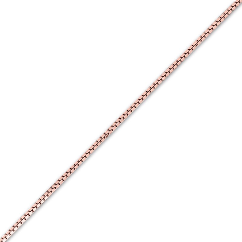 Main Image 1 of 0.6mm Box Chain Necklace in Solid 14K Rose Gold - 18&quot;