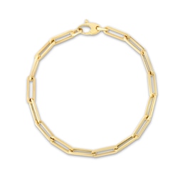 4.2mm Paper Clip Link Chain Bracelet in Hollow 14K Gold - 7.5"