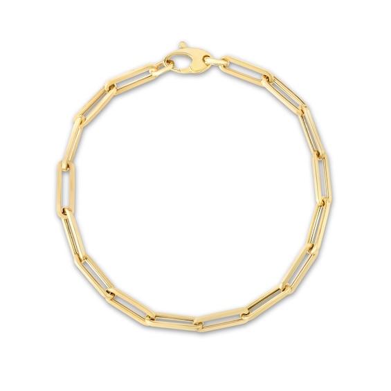 4.2mm Paper Clip Link Chain Bracelet in Hollow 14K Gold - 7.5"