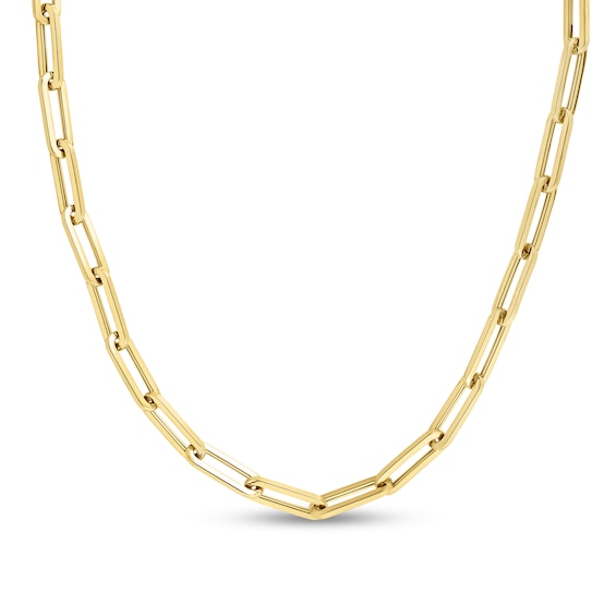 6.1mm Paper Clip Chain Necklace in Solid 14K Gold - 30"