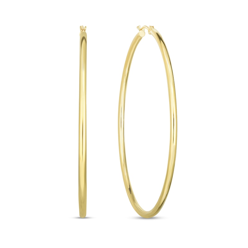 Main Image 1 of 55.0mm Tube Hoop Earrings in 14K Gold