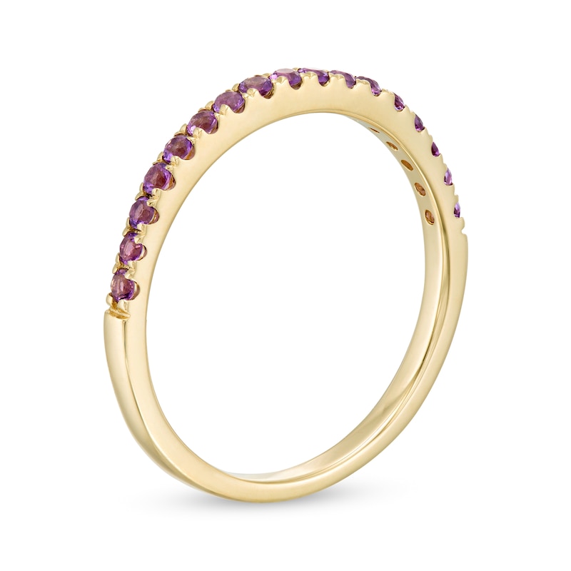 Amethyst Petite Stackable Band in 10K Gold