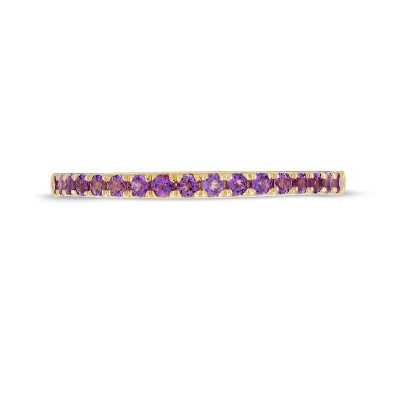 Amethyst Petite Stackable Band in 10K Gold