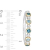 Thumbnail Image 3 of London and Swiss Blue and White Topaz Alternating Bubble Hoop Earrings in Sterling Silver and 14K Gold Plate