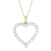 Thumbnail Image 1 of Opal Heart Outline Drop Pendant in 10K Gold