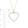 Thumbnail Image 3 of Opal Heart Outline Drop Pendant in 10K Gold