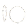 Thumbnail Image 0 of 4.0-4.5mm Cultured Freshwater Pearl Station Continuous Tube Hoop Earrings in 14K Gold