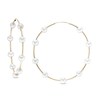 Thumbnail Image 1 of 4.0-4.5mm Freshwater Cultured Pearl Station Continuous Tube Hoop Earrings in 14K Gold