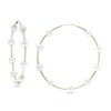 Thumbnail Image 0 of 4.0-4.5mm Cultured Freshwater Pearl Station Continuous Tube Hoop Earrings in 14K Gold