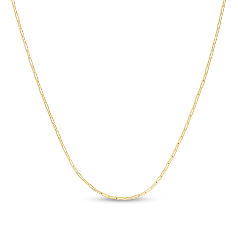1.5mm Paper Clip Link Chain Necklace in Solid 14K Gold - 16"