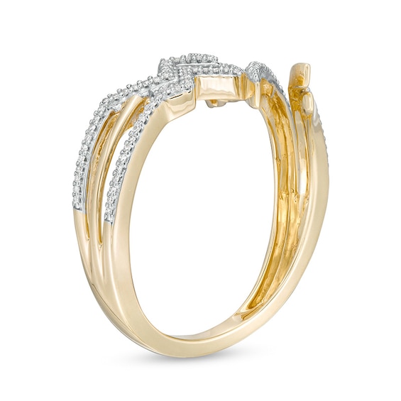 Wonder Womanâ¢ Collection 1/8 CT. T.w. Diamond Symbol Bypass Ring in 10K Gold