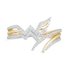 Wonder Woman™ Collection 1/8 CT. T.W. Diamond Symbol Bypass Ring in 10K Gold