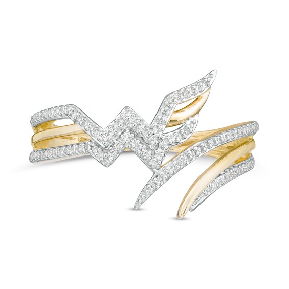 Wonder Womanâ¢ Collection 1/8 CT. T.w. Diamond Symbol Bypass Ring in 10K Gold