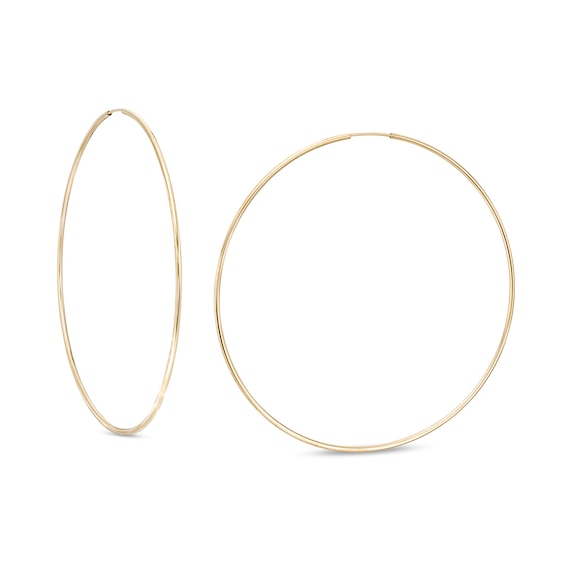 80.0mm Continuous Tube Hoop Earrings in 10K Gold