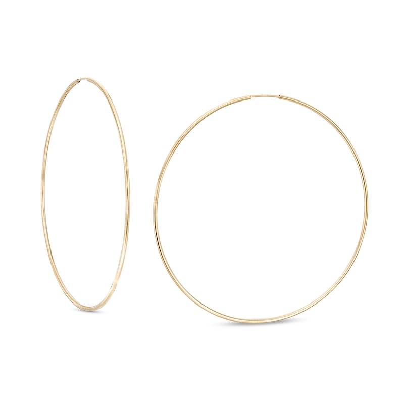Main Image 1 of 80.0mm Continuous Tube Hoop Earrings in 10K Gold
