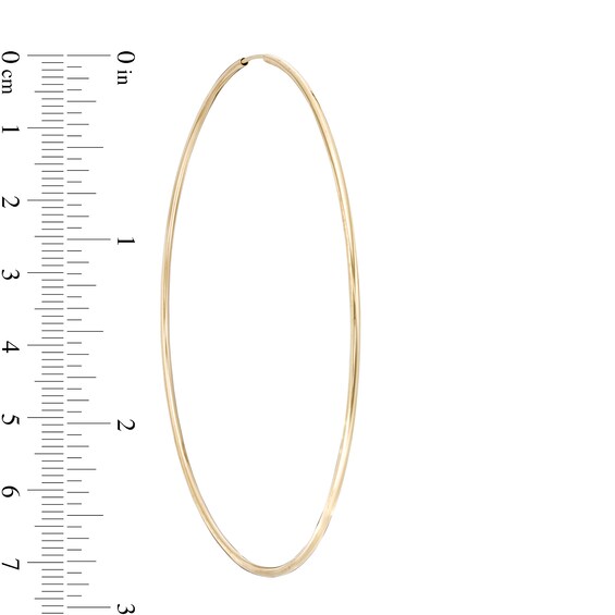80.0mm Continuous Tube Hoop Earrings in 10K Gold