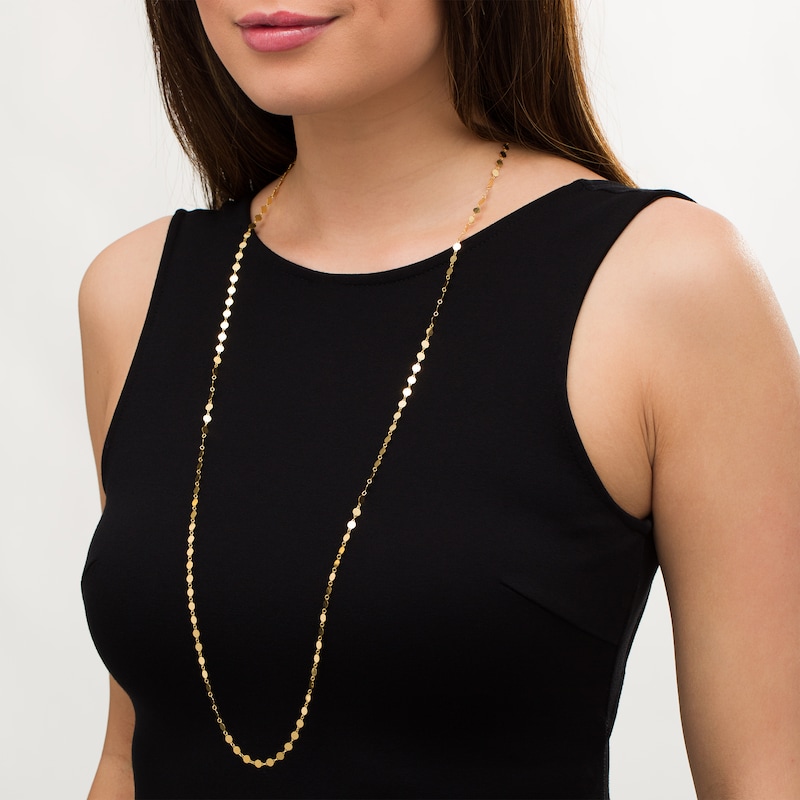 Main Image 2 of Mini Disc Link Chain Necklace in 10K Gold - 28"
