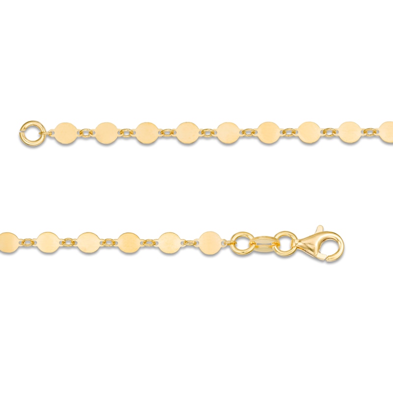 Mini Disc Link Chain Necklace in 10K Gold - 28"