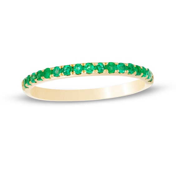 Emerald Petite Stackable Band in 10K Gold