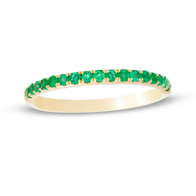 Main Image 1 of Emerald Petite Stackable Band in 10K Gold