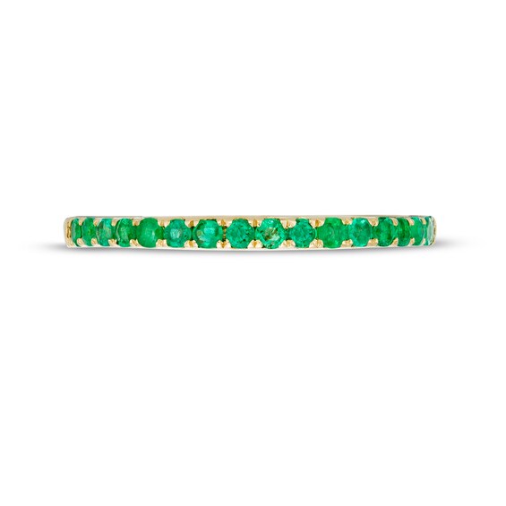 Emerald Petite Stackable Band in 10K Gold