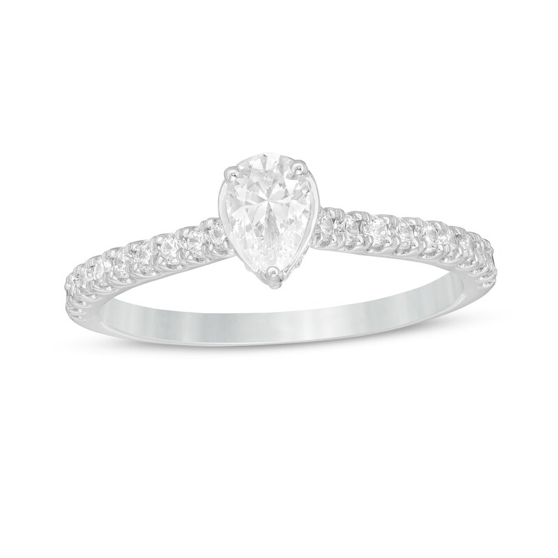 3/4 CT. T.W. Pear-Shaped Diamond Engagement Ring in 14K White Gold