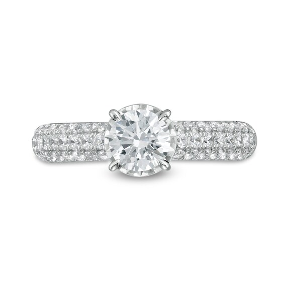 1-1/2 CT. T.w. Diamond Multi-Row Engagement Ring in 14K White Gold (I/I2)