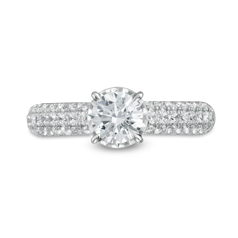 1-1/2 CT. T.W. Diamond Multi-Row Engagement Ring in 14K White Gold (I/I2)