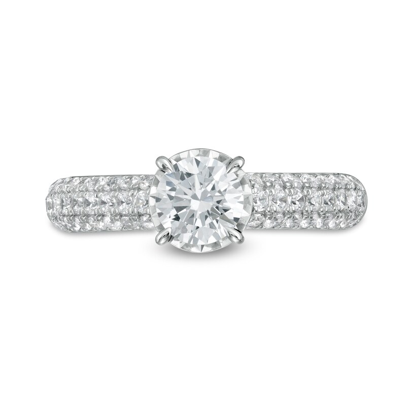 1-1/2 CT. T.W. Diamond Multi-Row Engagement Ring in 14K White Gold (I/I2)